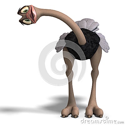 Cute Toon Ostrich Gives So Much Fun