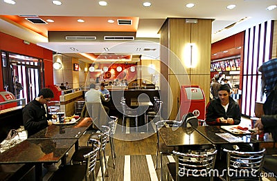 Fast Food Options on Fast Food Restaurant Interior  Click Image To Zoom