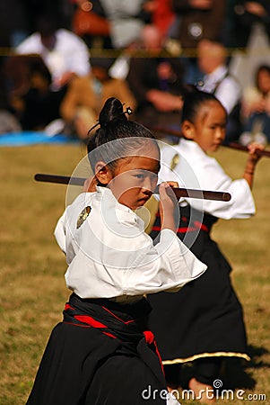Japanese Girl Performing Kendo, Tokyo, Japan