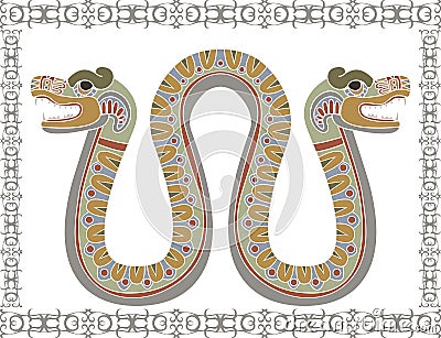 serpent-azt-egraveque-traditionnel-avec-deux-t-ecirctes-thumb17395778 dans SERPENT